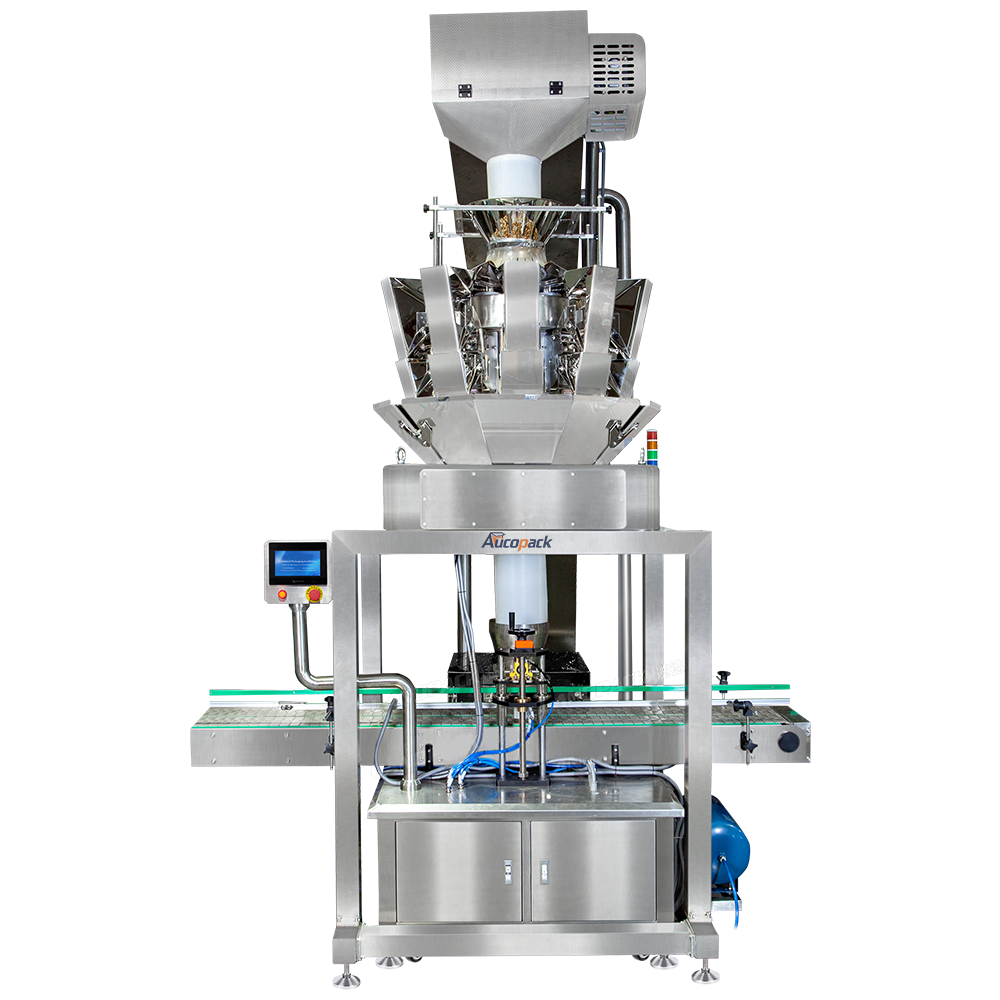 Granular Cashew Nut Tin Bucket Filling and Capping Machine
