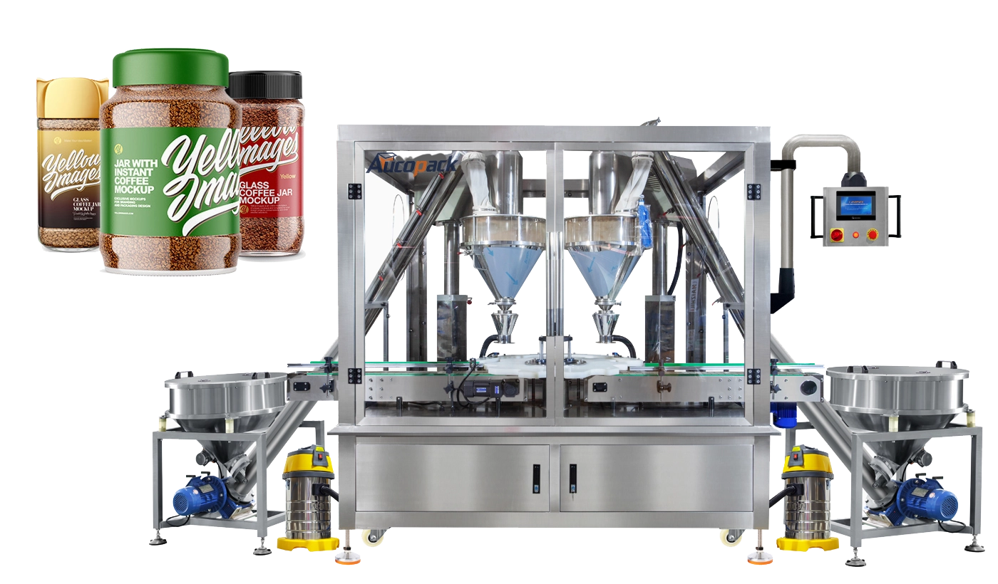 Coffee Jar Filling and Sealing Machines Coffee Jar Filling and Sealing Machines