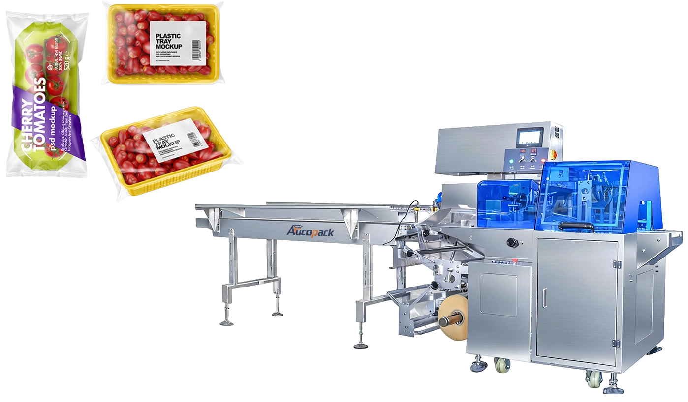 Horizontal Flow Tray Wrapping Machines for Fresh Produce