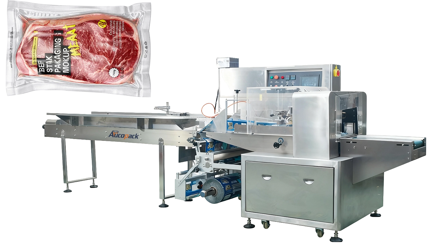 Automatic Meat Horizontal Vaccume Wrapping Machine