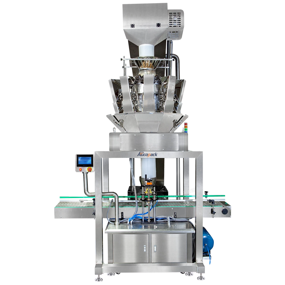 Granular Cashew Nut Tin Bucket Filling and Capping Machine