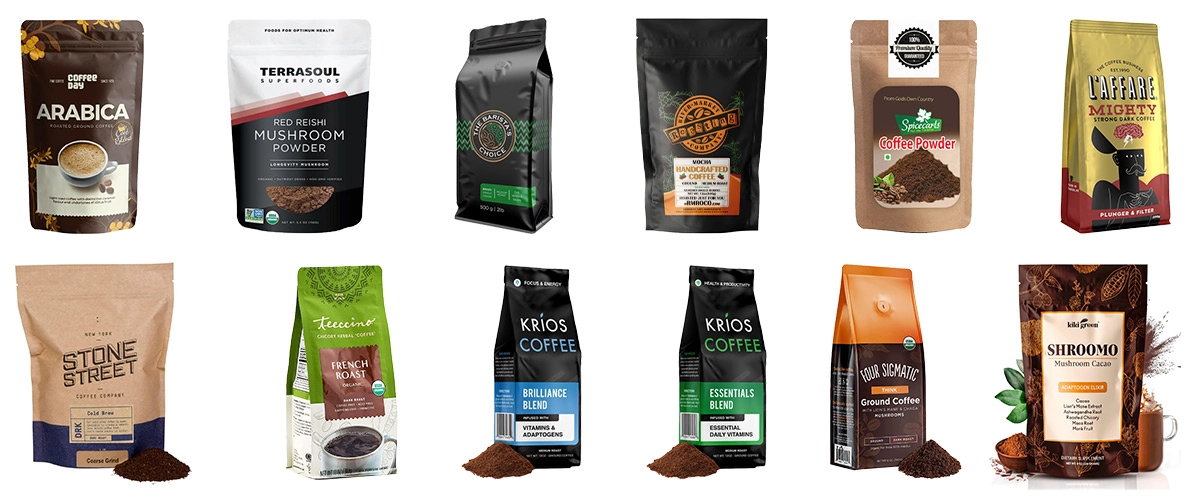Milk Coffee Powder Zipper Doypack Machine with Spoon Dispenser coffee powder packaging machine