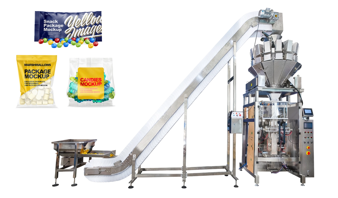 Vertical Form Fill Seal (VFFS) Machine Solution for Gummy Candy Vertical Form Fill Seal (VFFS) Machine Solution for Gummy Candy