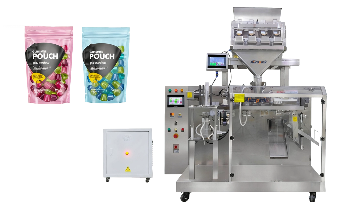Stand Up Doypack Pack Machine Solution for Gummy Candy Stand Up Doypack Pack Machine Solution for Gummy Candy